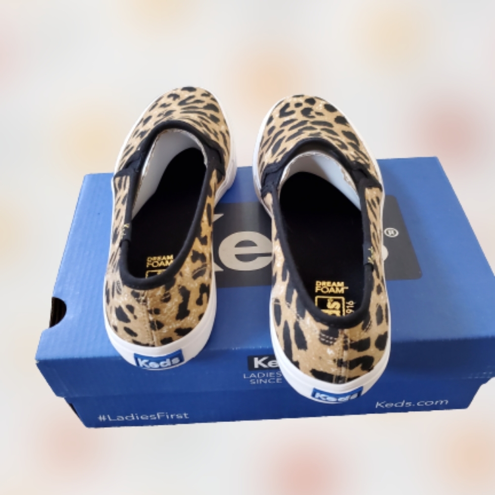 Keds leopard animal print slip on canvas sneaker, 6, brown - Picture 10 of 12